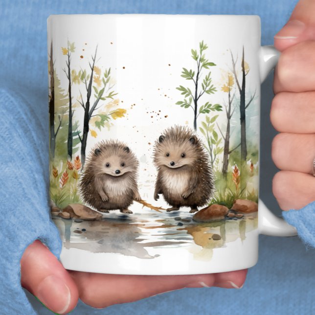 Taza De Café La escena de Woodland Happy Wetland Porcupines (Subido por el creador)