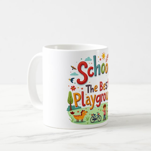 Taza De Café La escuela es divertida - no1 (Anverso izquierdo)