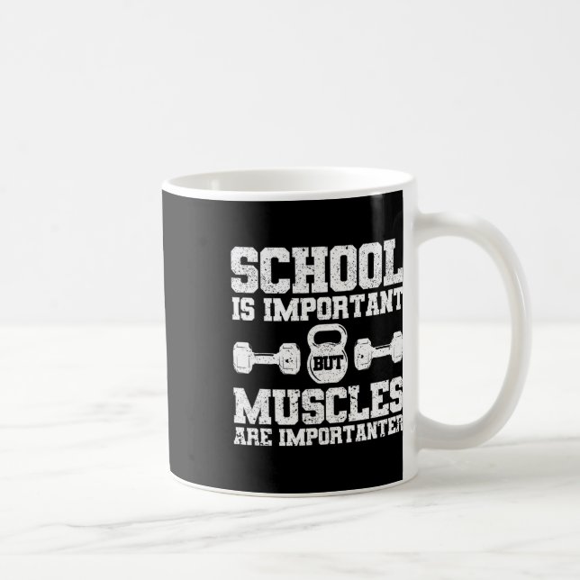 Taza De Café La Escuela Es Importante, Pero Los Músculos Son Im (Derecha)