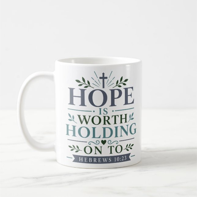 Taza De Café La esperanza vale la pena de mantener devocional e (Izquierda)