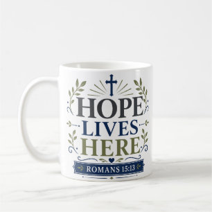 Taza De Café La Esperanza Vive Aquí Devocional Diario de Fe