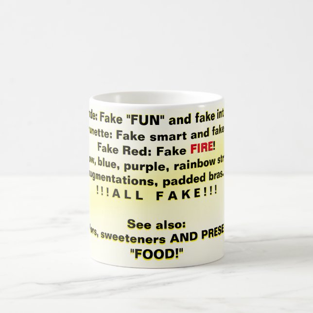 Taza De Café ¡La falsificación es falsa, (NO REAL)! (Centro)