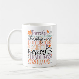 Taza De Café La familia cuenta tus bendiciones Calabaza de Acci