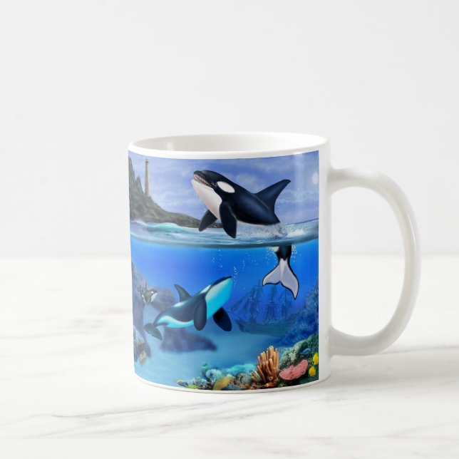 Taza De Café La familia de orcas (Derecha)
