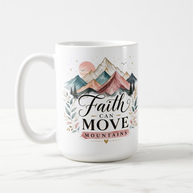 Taza de café La fe mueve montañas (Izquierda)