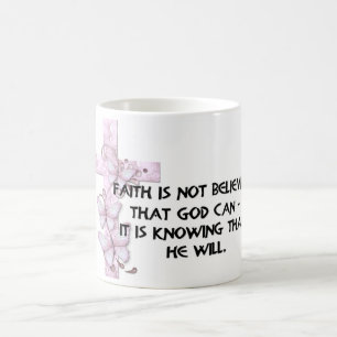 Taza De Café La fe no cree... Mug con tema cristiano