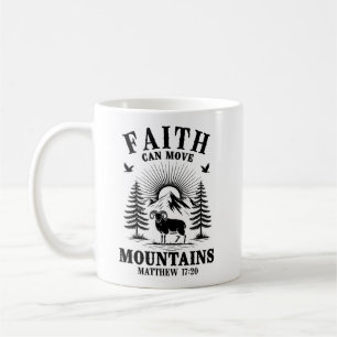 Taza De Café La fe puede mover montañas Mateo 17:20 Biblia Chri