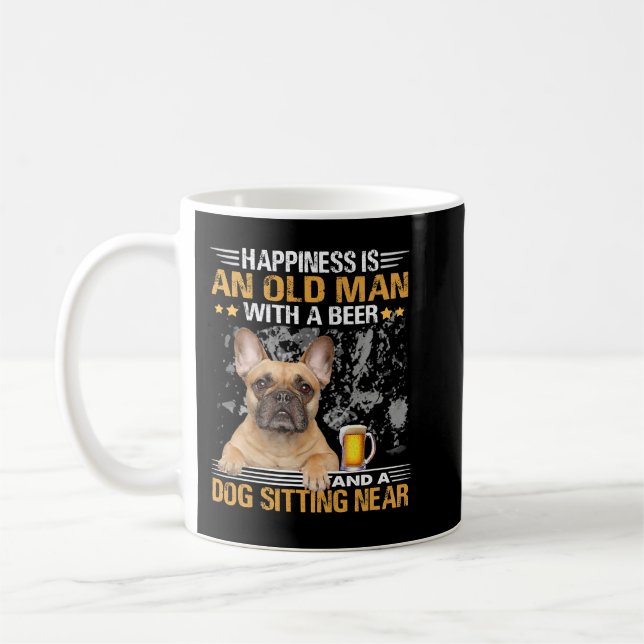 Taza De Café La Felicidad De Los Perros Franceses, Bulldog Fran (Izquierda)