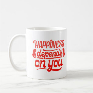 TAZA DE CAFÉ LA FELICIDAD DEPENDE DE TI