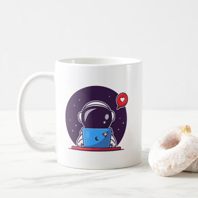 Taza De Café La felicidad en un cerdo (Con donut)