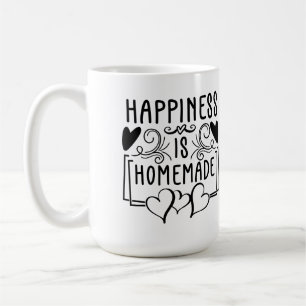 Taza De Café La Felicidad Es Diseño De Citas Rústicas Caseras