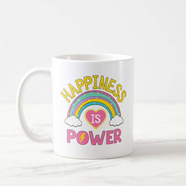 Taza De Café La felicidad es el arcoiris del poder (Izquierda)