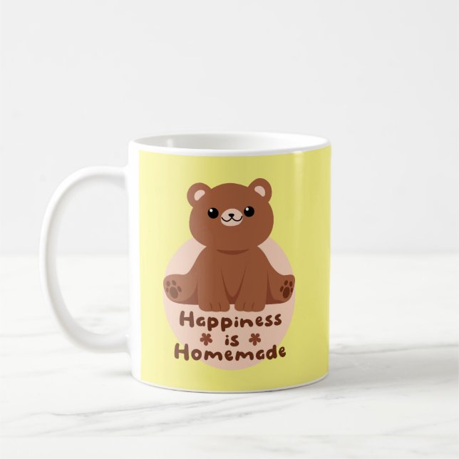 Taza De Café La felicidad es el lindo oso bebé Kawaii hecho en  (Izquierda)