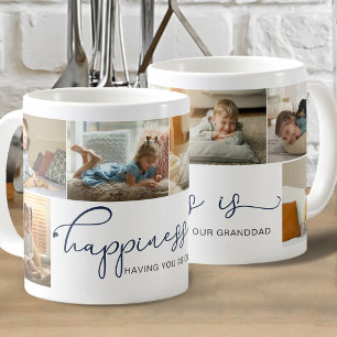 Taza De Café La felicidad es Fotografía de la caligrafía azu