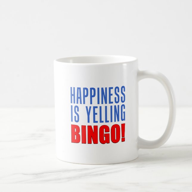 Taza De Café La felicidad es gritar Bingo Mug (Derecha)