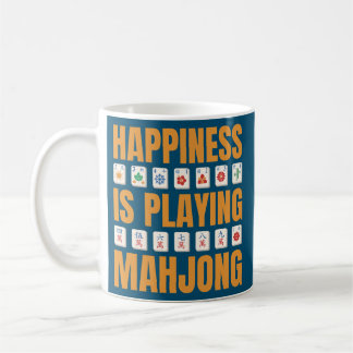 Taza De Café La felicidad es jugar al Fiesta Mahjong Mahjong