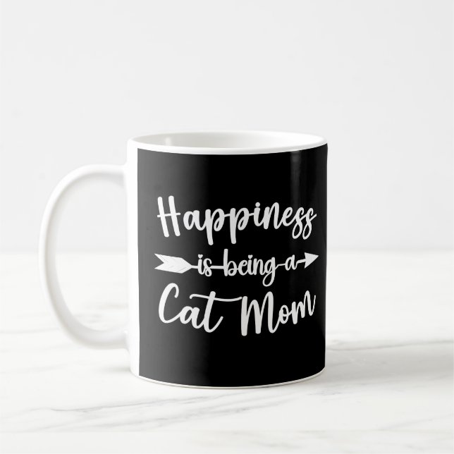 Taza De Café La felicidad es ser el día de la madre del gato (Izquierda)