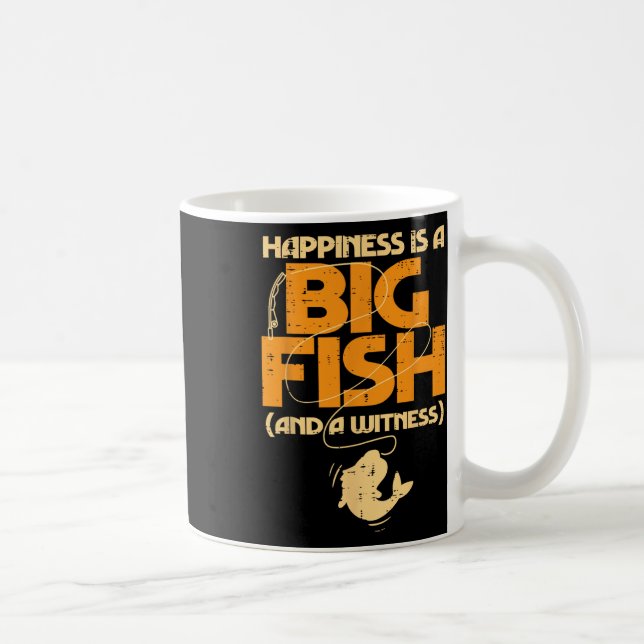Taza De Café La Felicidad Es Un Gran Testigo De Peces Hombres D (Derecha)