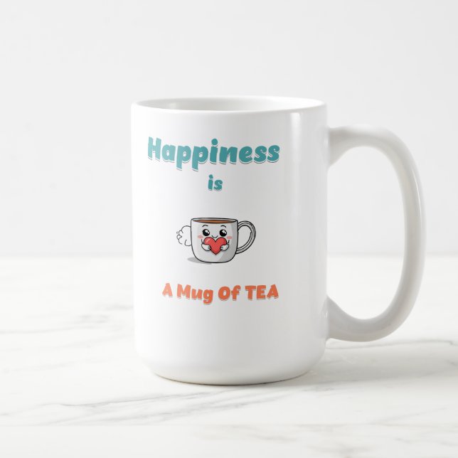 Taza De Café "La felicidad es un tazón de té" (Derecha)