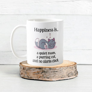Taza De Café La felicidad es... una habitación tranquila, un ga