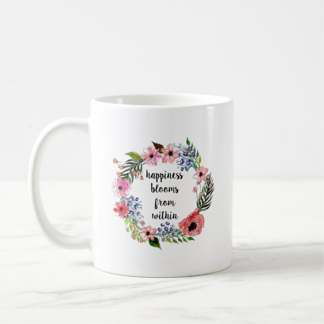Taza De Café La felicidad florece de... (Izquierda)