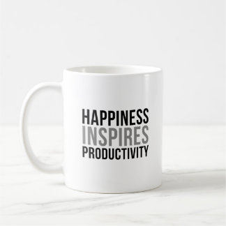 Taza De Café La felicidad inspira la productividad