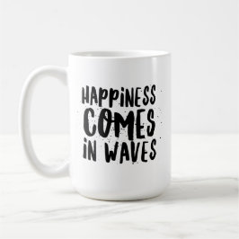 Taza De Café La felicidad llega en las olas Pura Vida Shaka
