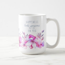 Taza De Café La felicidad mira magnífico en usted la acuarela
