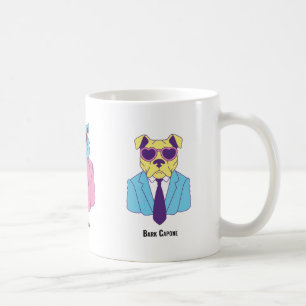 Taza De Café "La Feral Famiglia" Trío de Animales con Trajes El