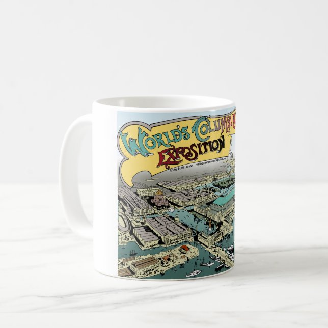 Taza De Café La Feria Mundial de Chicago de 1893 (Anverso izquierdo)