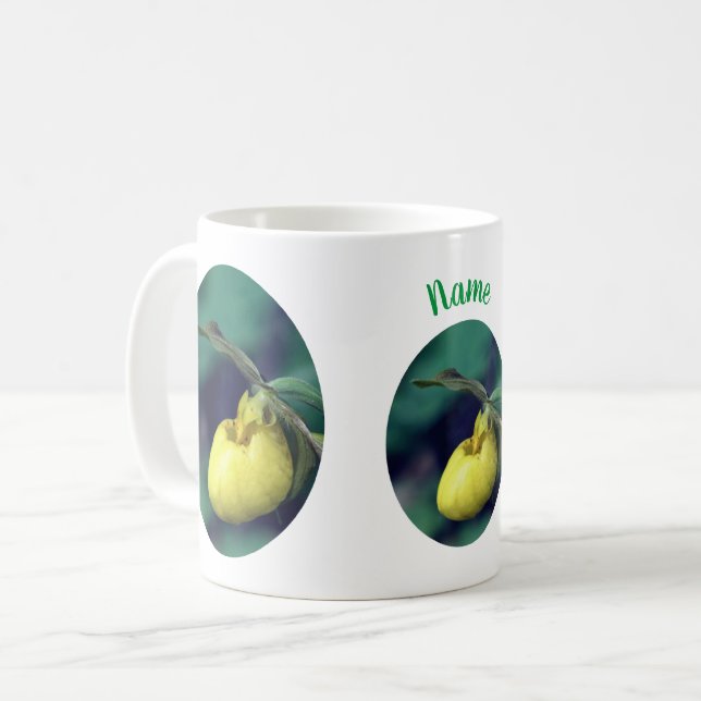 Taza De Café La flor de barniz amarilla personalizada (Anverso izquierdo)