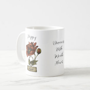 Taza De Café La flor de nacimiento personalizada AUGUST Birthda