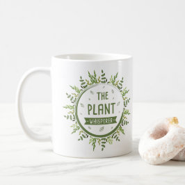 Taza De Café La flor del círculo sale de la planta