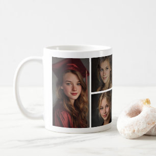 Taza De Café La foto y nombre personalizados del graduado