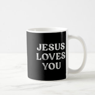 Taza De Café La Frase Jesús Te Ama En Un Tri-blend Premium 