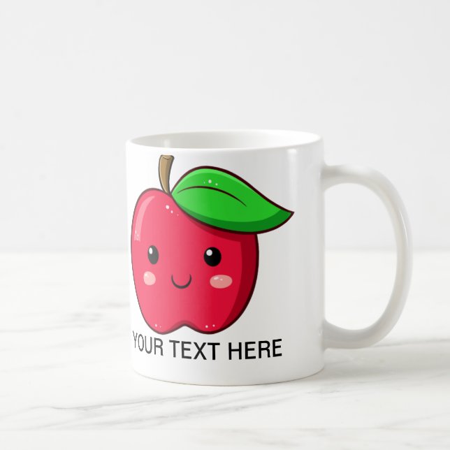 Taza De Café La fruta Apple rojo de Kawaii asalta (Derecha)