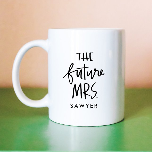 Taza De Café La futura Sra. | Café con carta a mano Mug (The Future Mrs | Hand Lettered Coffee Mug)