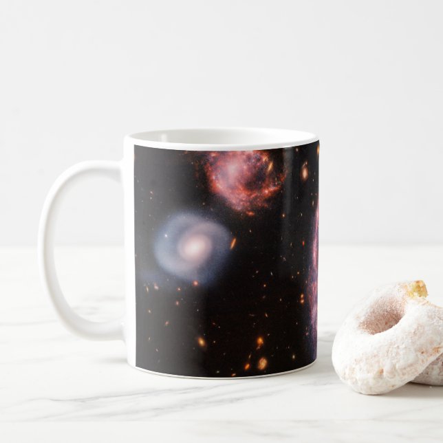 Taza De Café La Galaxia Del Cartón Y Sus Galaxias Compañeras. (Con donut)