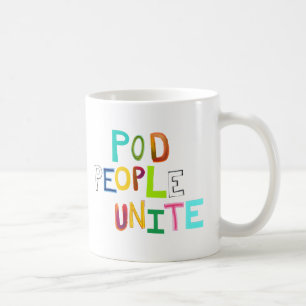 Taza De Café La gente de la vaina une palabras únicas colorida