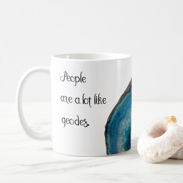 Taza De Café La gente es mucho como la ágata del azul de la (Con donut)