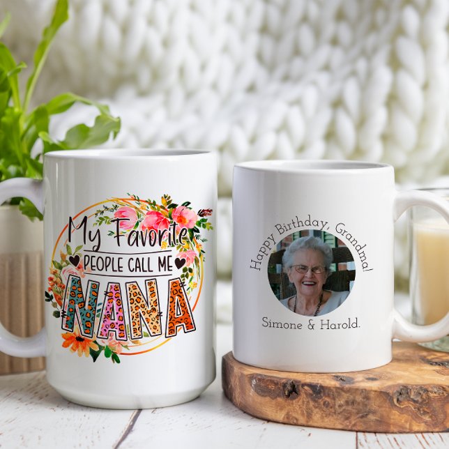 Taza De Café La gente me llama Nana Happy Birday Grandma Photo (Subido por el creador)