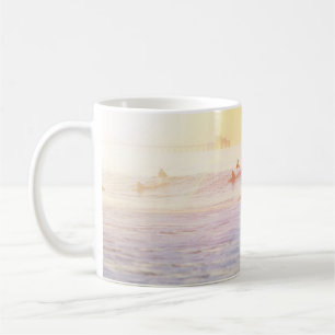 Taza De Café La gente navegando en la playa
