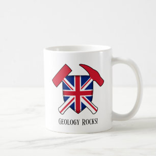 Taza De Café "La geología es genial" Bandera británica Logo de 