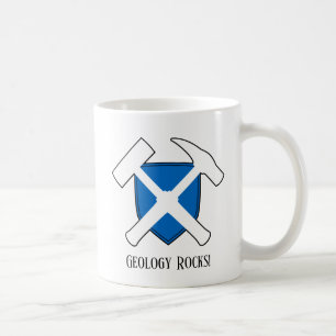 Taza De Café "La geología es genial" logotipo de martillo con l