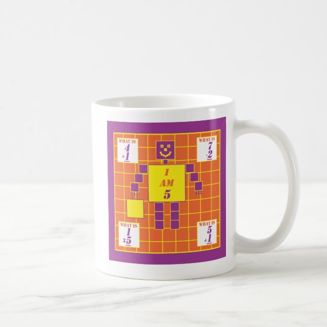 Taza De Café La geométrica-mug-cuadrada-edad de 5 años (Derecha)