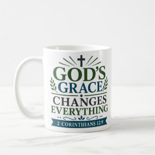 Taza De Café La Gracia de Dios Cambia Todo Clásico Cristiano
