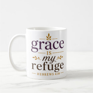 Taza De Café La gracia es mi refugio Consuelo cristiano inspira
