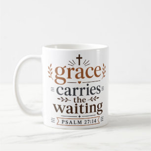Taza De Café La Gracia Lleva La Promesa De La Escritura En La E