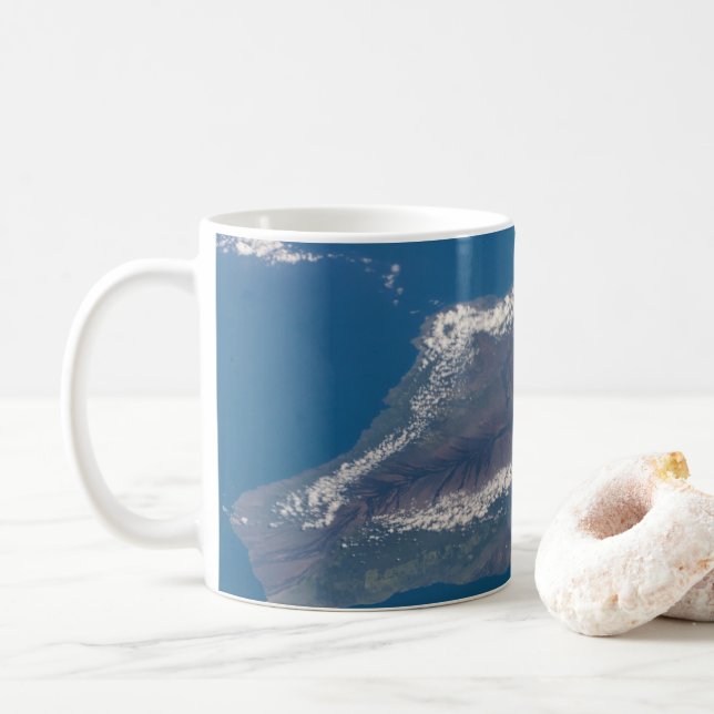 Taza De Café La Gran Isla De Hawaii Y Sus Montañas (Con donut)