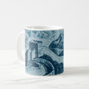 Taza De Café La Gran Muralla en Azul